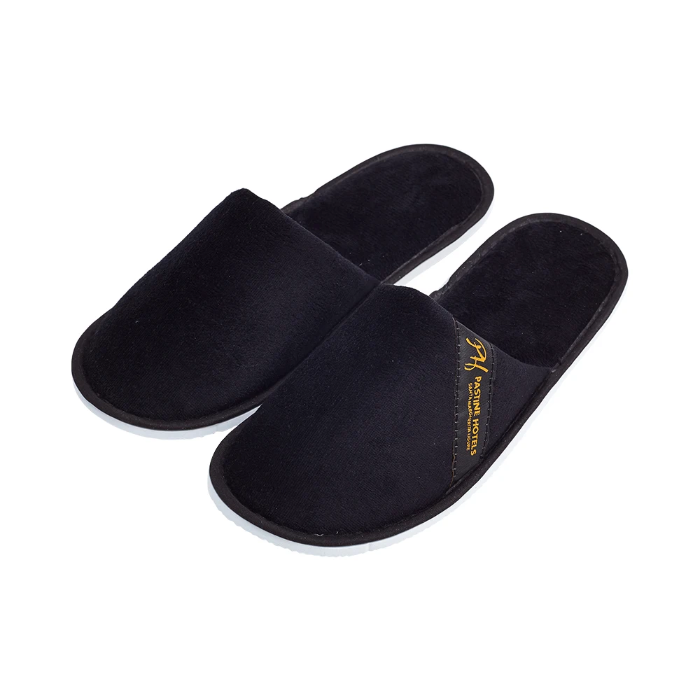 Personalized Closed Toe Spa Fabric Indoor Quiet Hotel Slippers