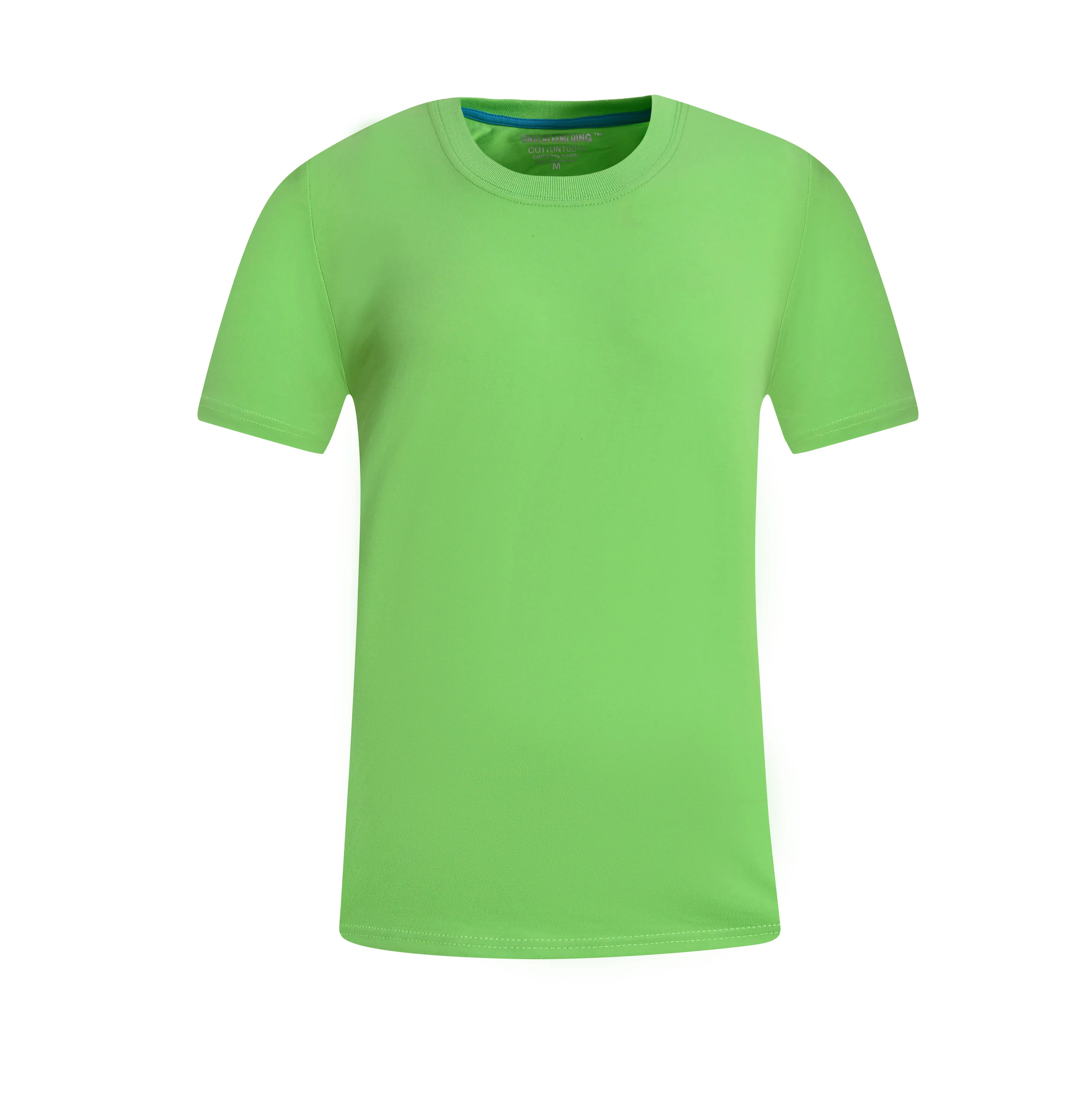 220 г хлопковая однотонная чайная рубашка группа Пользовательский логотип круглый вырез короткий рукав Футболка для