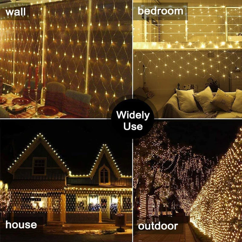 49ft Festoon Led Star String Fairy Lights Street Garland Outdoor Waterproof For Wedding Christmas New Year Decor Lights