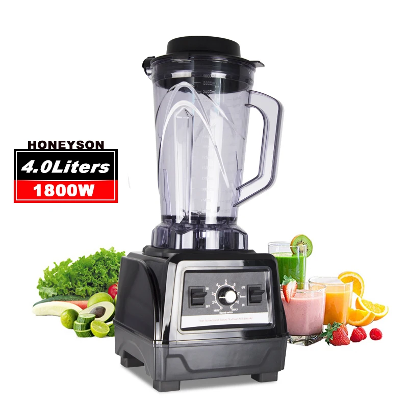 Top Grade 1800W Safety Power Large Size 4.0 Liter High Speed Commercial Blender Ice Crusher