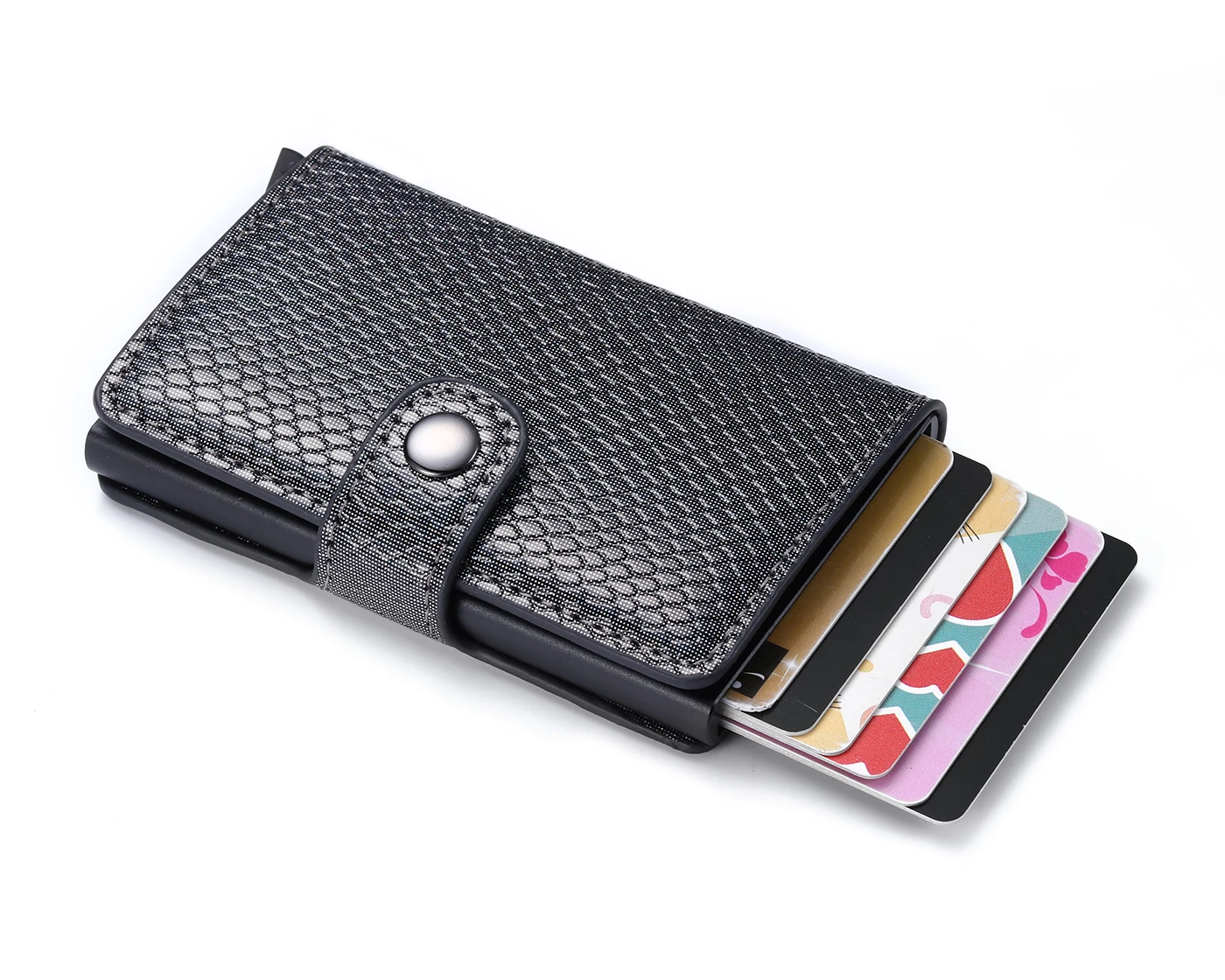 Популярный мужской минималистичный держатель для кредитных карт с радиочастотной идентификацией Amazon предотвращает сканирование металлических денег со съемным автоматическим выдвижным