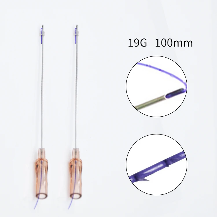 Factory cheapest  PDO PCL sharp needle cog 4D cog thread 23G 100mm face lifting thread