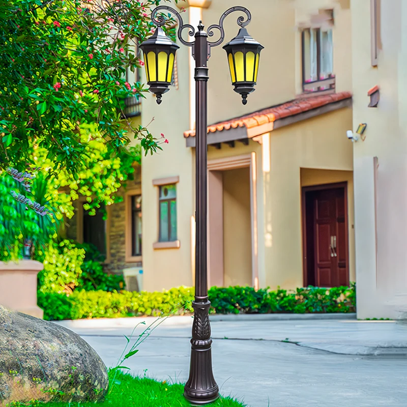 DAWN reasonable price split garden light pole solar out door garden led stand pole light