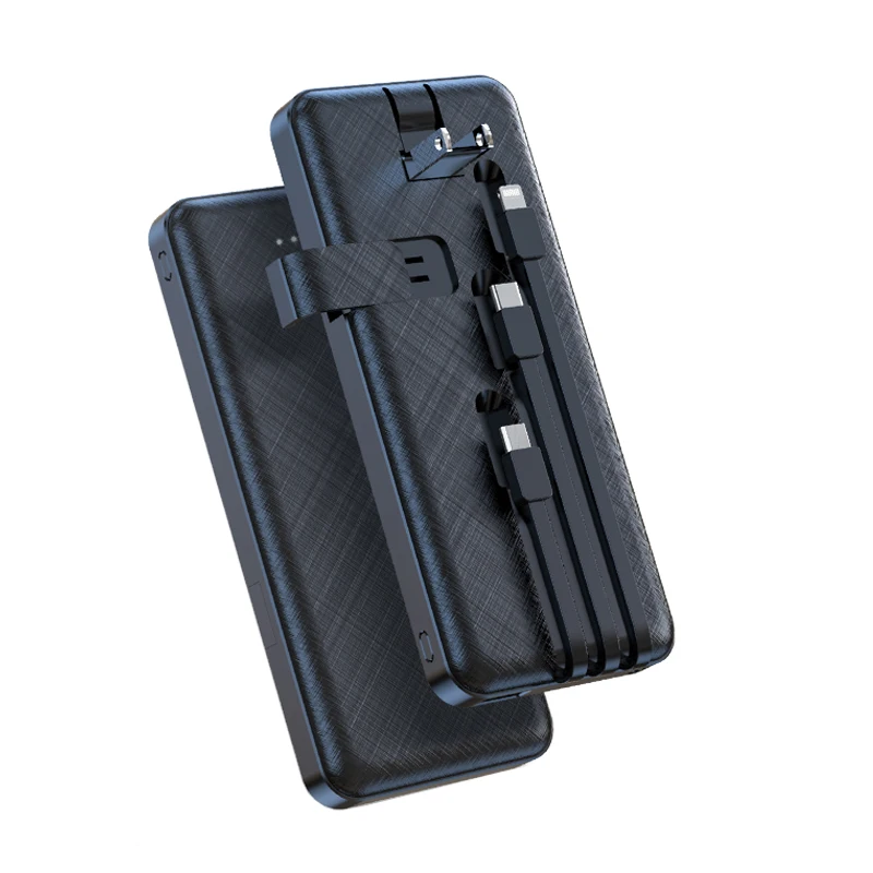 Outdoor Power Bank 20000mah Portable Charger Power Bank with AC Plug 3 Cables Phone Holder for Mobile Phone