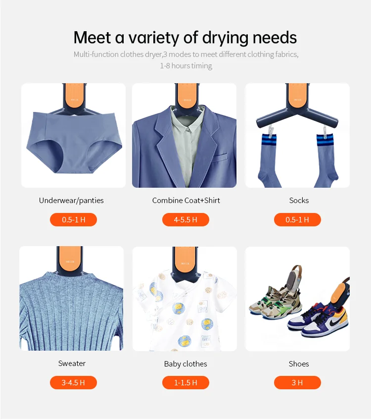 High Quality Wholesale Portable Electric Smart Shoe Dryer Compact Clothes Dryer Electric Hanging Clothes Dryer Machine