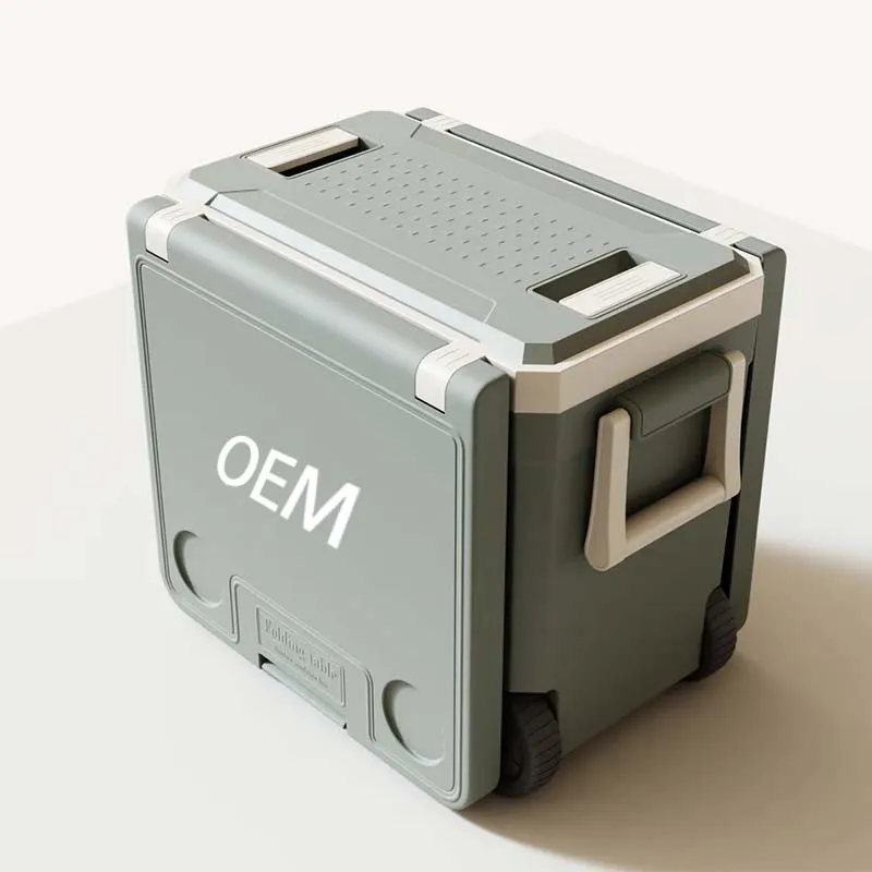 Customized  Hot big foldable plastic hard insulated  cooler box with table and chairs outdoor equipment set camping accessories