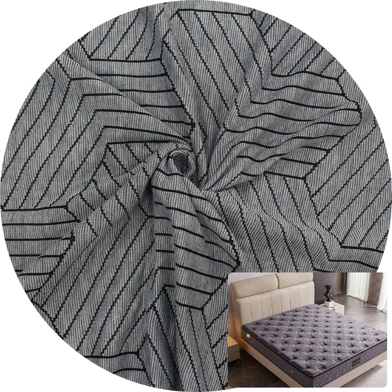 Graphene polyester bamboo fiber jacquard bedding mattress fabric new stocks jacquard brocade fabric for mattress cover