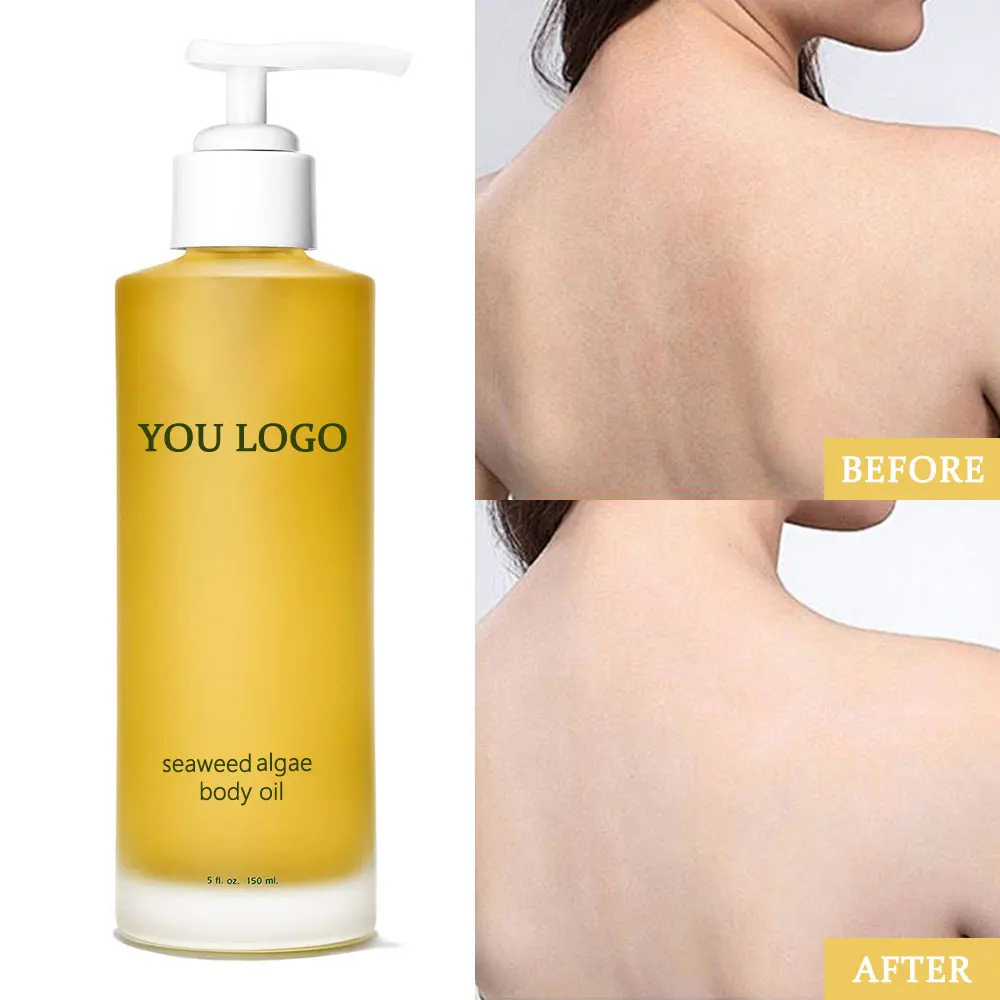 Private Brand Seaweed Grapefruit Body Oil Glow Whitening Firming And Tightening Anti Cellulite Mango Body Massage Oil