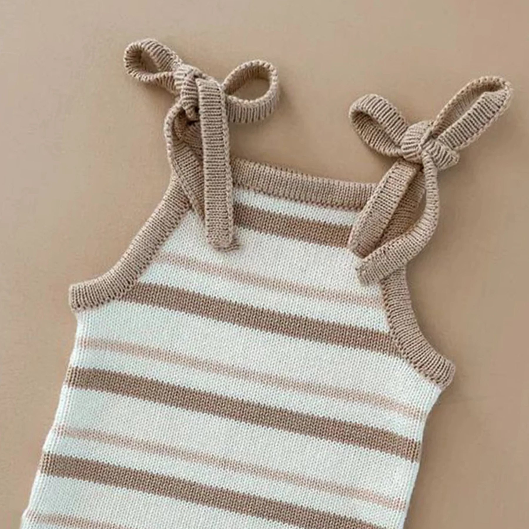 high-quality Custom Baby Knitted Sweater Clothes Flower Striped Jacquard Patterns Bebi Girls Ruffle Singlet Bodysuits
