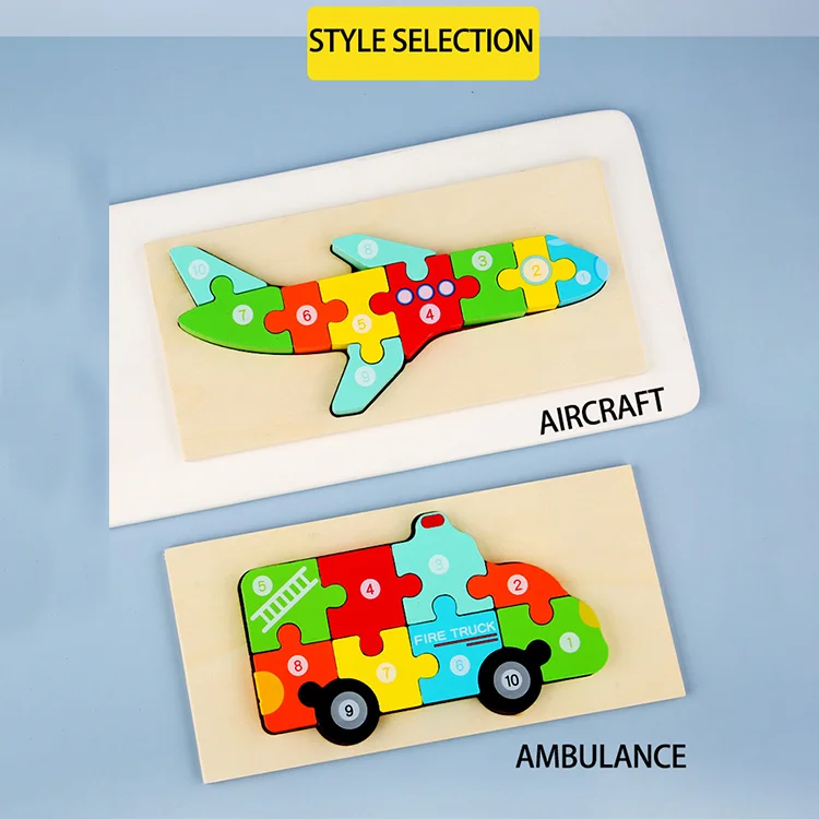 Montessori Educational Toys Early Education Enlightenment3D Wooden Puzzle Wood Kid Toys 3D Puzzle For Kids