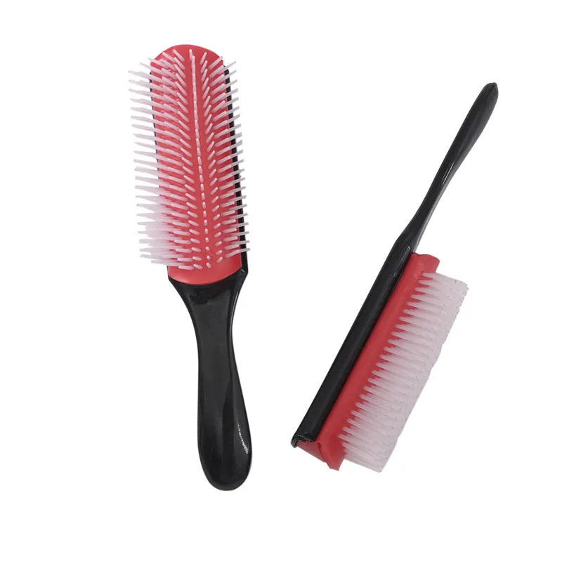 
Amazon Hot Sell 2019 Personalized Nylon Bristles 9 Row Denman Hair Brush 