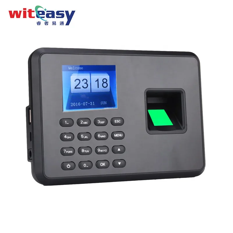 Wall clock card machine fingerprint time recorder with Spanish multiple language