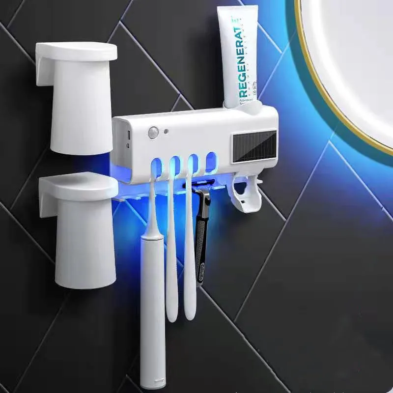  2021 Hot sale Wall Mounted Portable Rechargeable USB UVC LED Toothbrush Sterilizer solar toothbrush