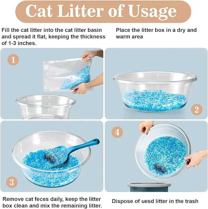 Silica Cat Litter Factory OEM&ODM Eco-friendly Dust-free Deodorization Premium Silica Gel Cat Litter