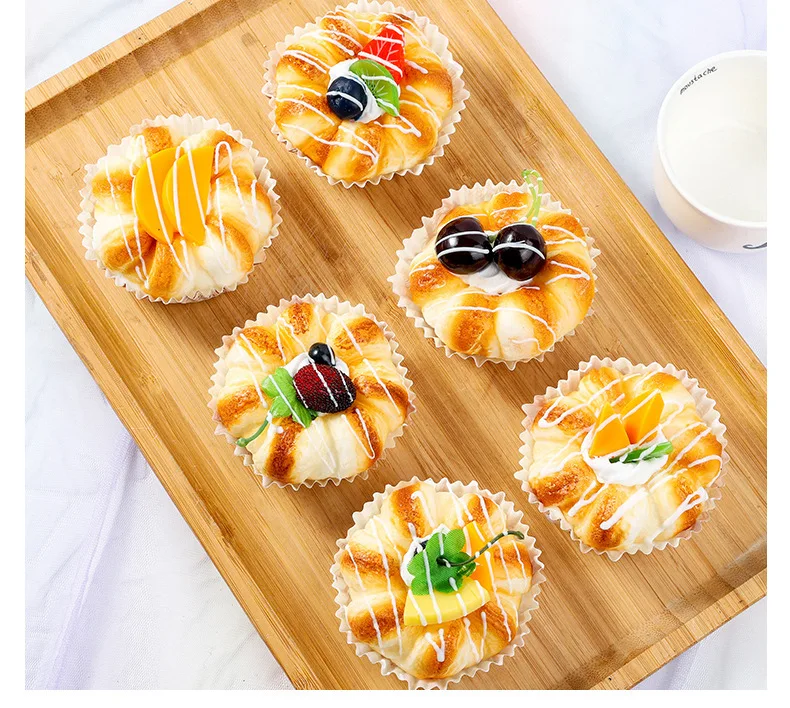 Fake cupcake simulation artificial PU foam cake kitchen toy hotel food display resin butter cupcake