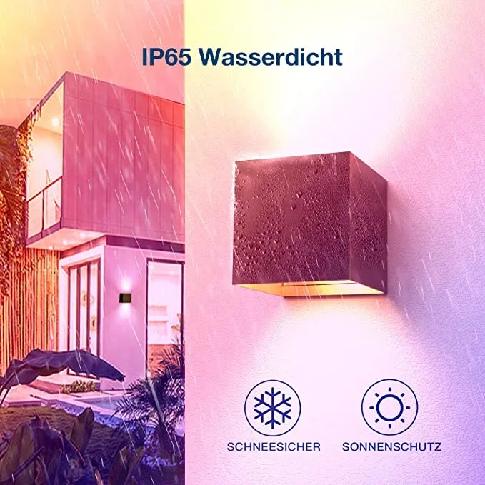 Tuya Smart WiFi LED Wall Lamp 6W RGBW Outdoor Indoor APP Waterproof Sconce Dimmable Garden Light Work with Alexa Google
