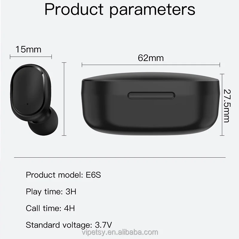 Wholesale E6S 5.3 TWS Wireless Bluetooth Headset Mini Sport in-Ear 5.0 noise-cancelling sports gaming headset