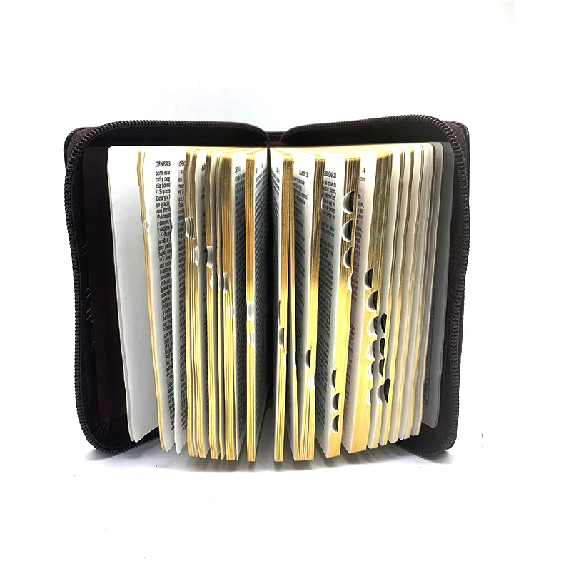 Customized top quality bible with PU leather hardcover sewn binding Professional printing service