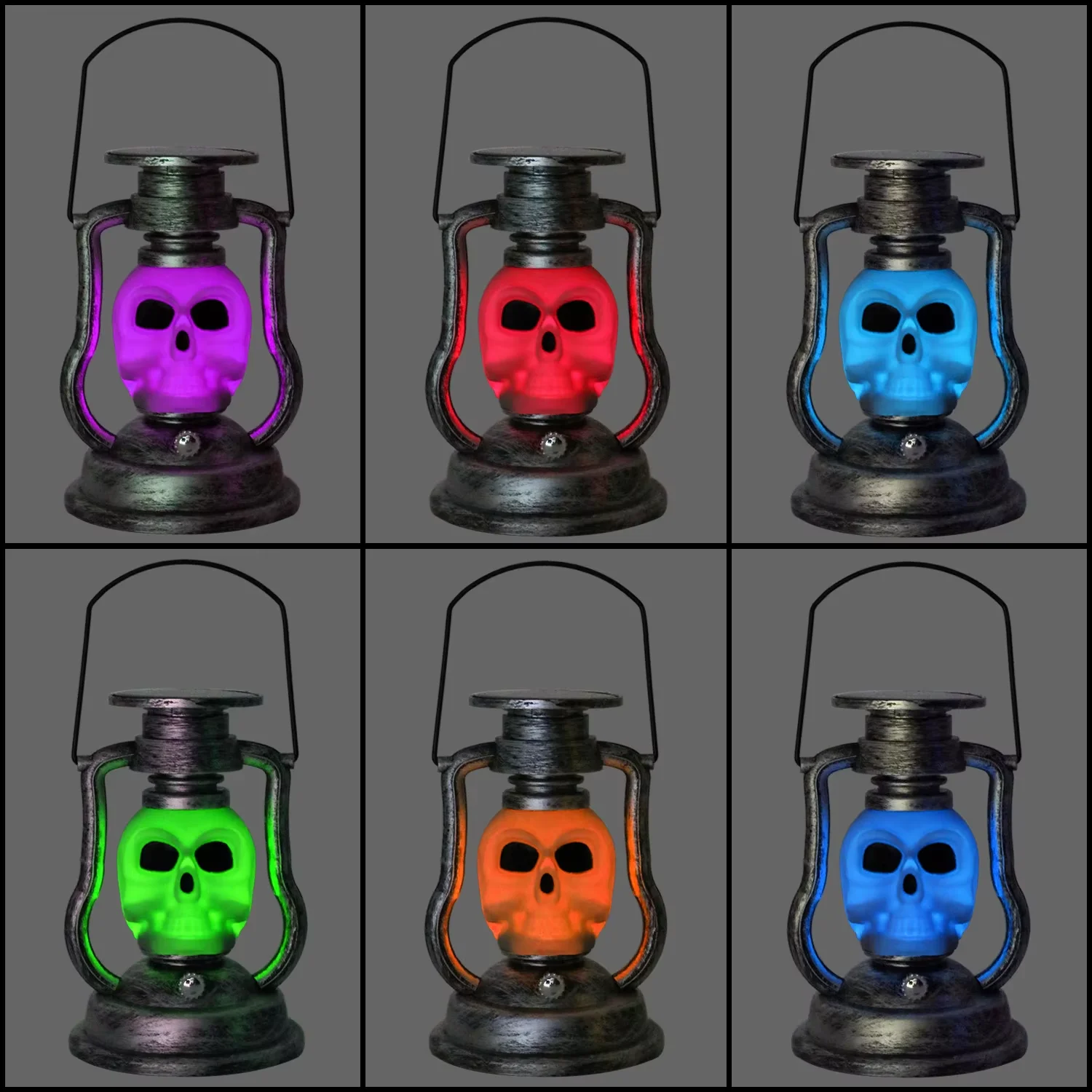 Waterproof Solar Silver Color Changing Bone Oil Lamp Hanging Lamp For Garden Decoration
