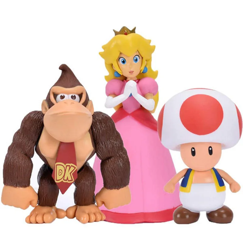 HWM 100066 12-15cm Wholesale Super Mario Bros PVC Action Figure Koopa Daisy Yoshi Wario Figurine doll  Mario Anime Figure toy