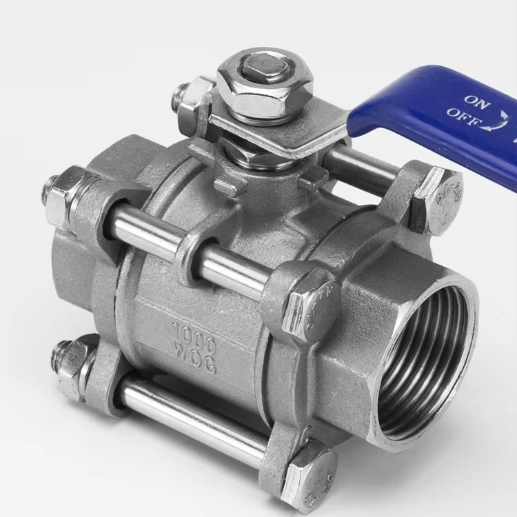 CNJS 3pc Ball Valve NPT BSPT Stainless Steel 304 3 Piece Ball Valve DN15  1000WOG Full Port ball valve