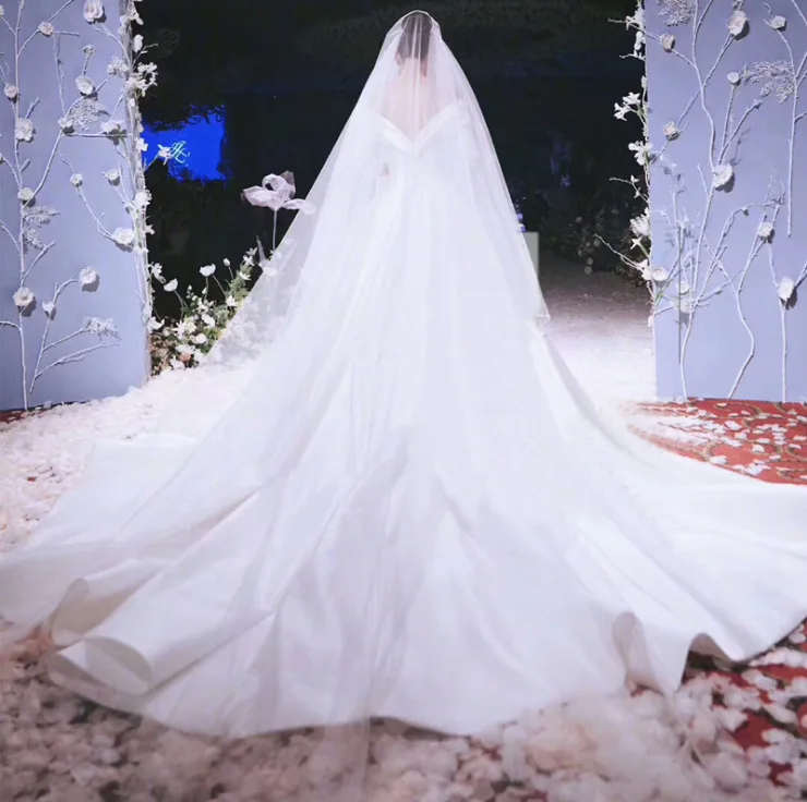 Wedding Hair accessories fashion new bride contracted white Pure white gauze accessories wholesale Wedding beaded veil