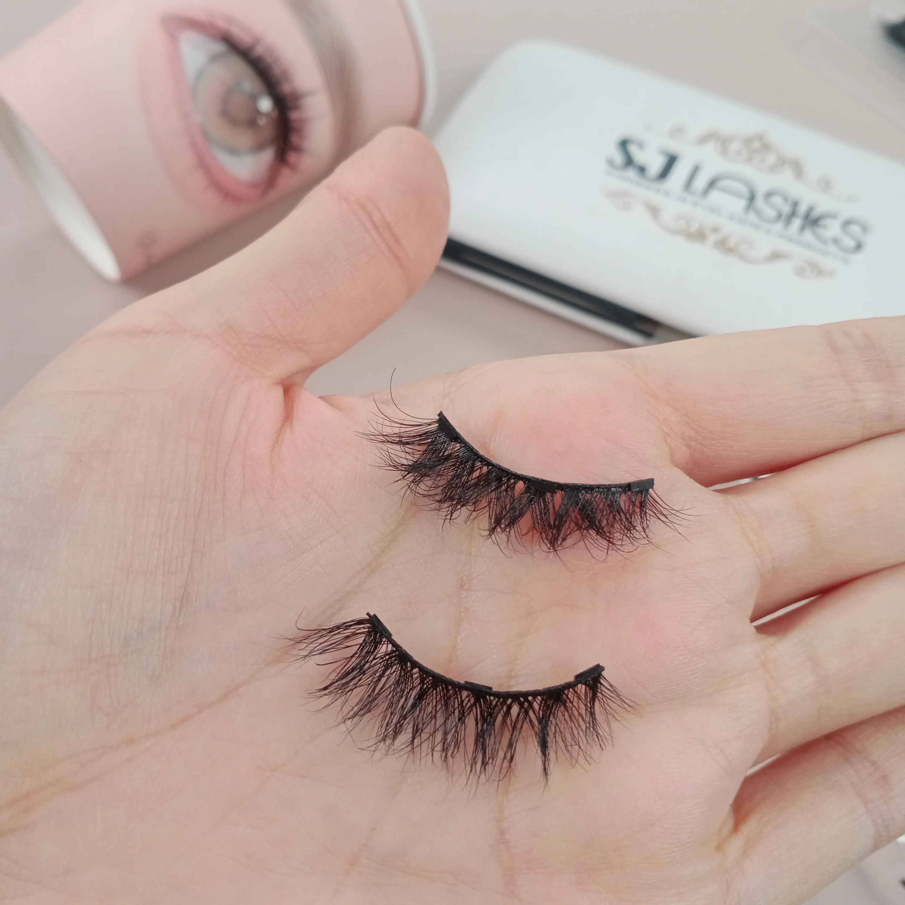 Reusable Real Mink Magnetic Eyelashes No Glue No Eyeliner Cils Magnetiques Naturel 3d mink Magnetic False Eyelashes