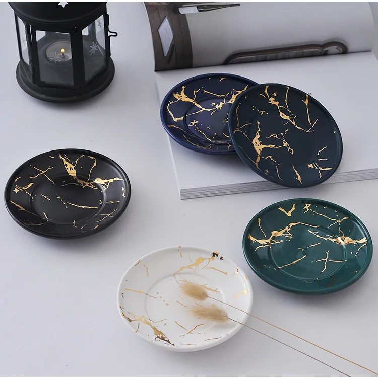  Роскошная черная матовая мраморная кофейная керамическая кружка чашка с блюдцем тарелкой крышкой