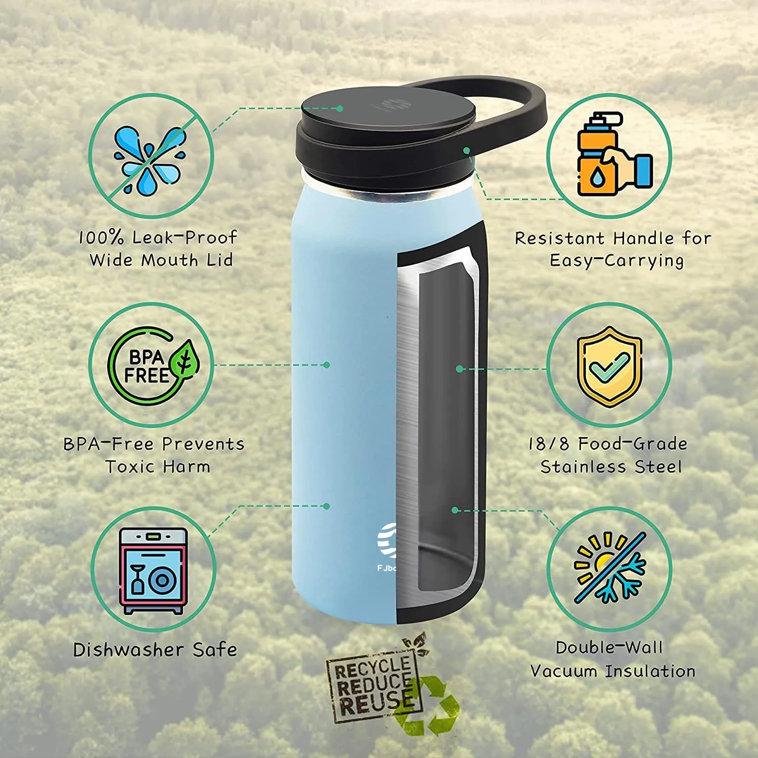 2023 double wall 304SS hot sell sport vacuum bottle with purple blue coral colors 20OZ/32OZ/40OZ leaking proof water bottle