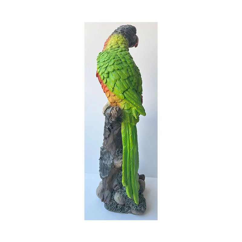 Best Price Folk Art Life-Size Outdoor Resin Anima Parrot Sculpture Christmas Garden Ornament Made Fiberglass Perfect Gift Idea