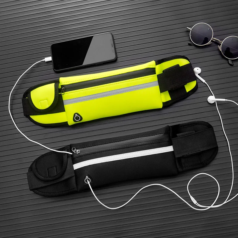 Outdoor Neoprene Elastic Cycling Phone Pouch Sport Fanny Pack Men Women Running Belt Waist Bag With Water Bottle Holder