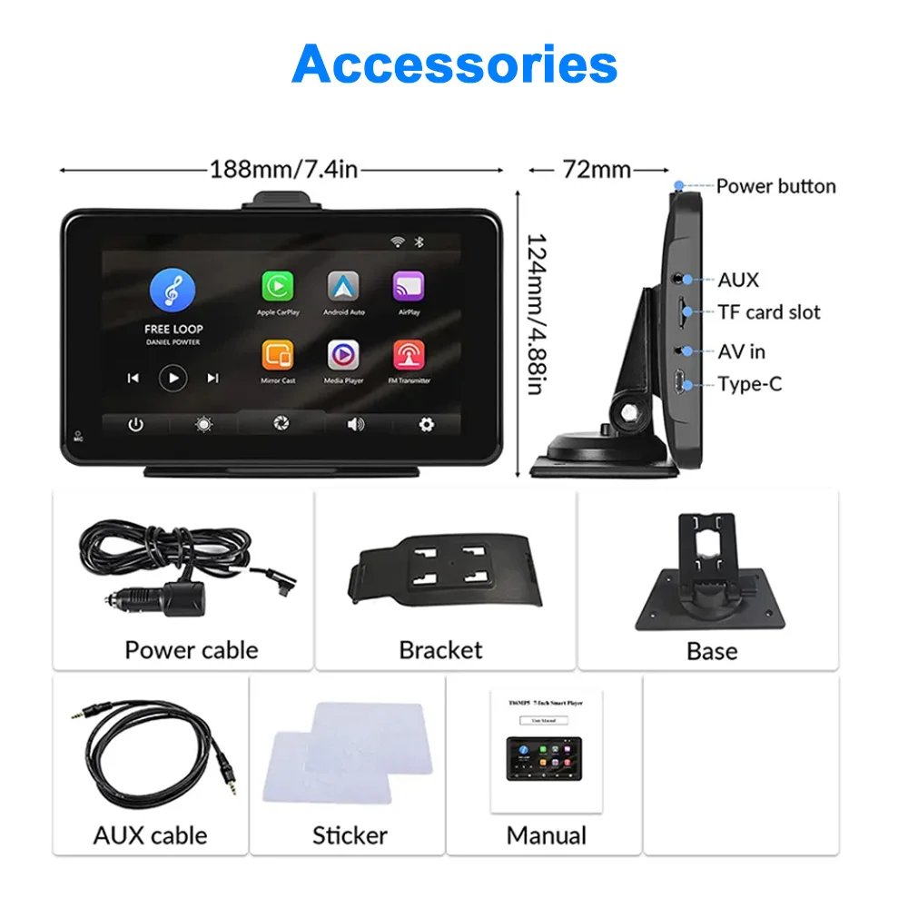 Wholesale Portable Carplay Navigator Built-In Speaker/Microphone/GPS/Support Multi-language Wireless Android Auto Carplay