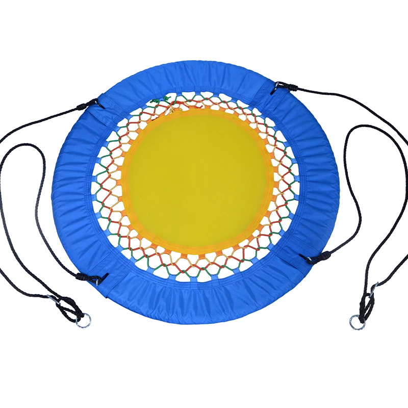 Quality Multi-Color Tree Saucer Swing Kid Hanging Platform Fabric Hammock Round Nest Saucer Tree Swing With Rope For Children