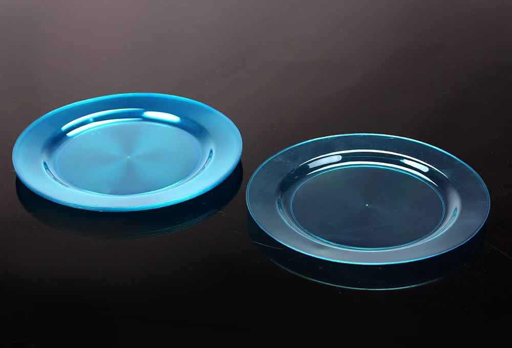 
christmasps clear disposable plastic round dish plates for lunch and party 