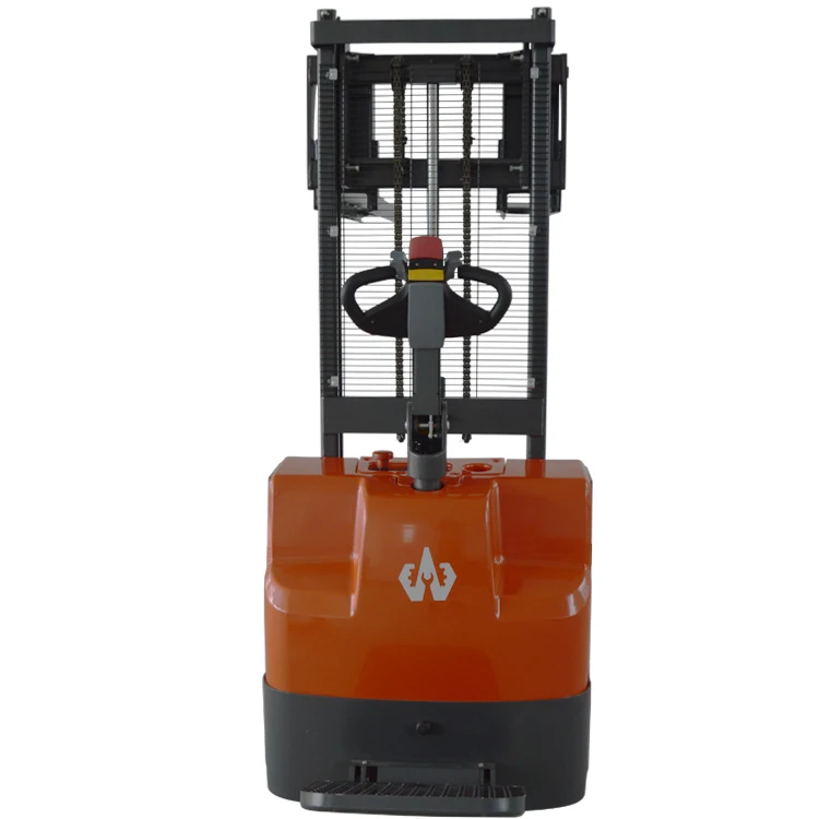 1Ton Hydraulic Drive Electric Hydraulic Stacker Forklift Pallet Truck High Lift Stacker for Building Material Shops