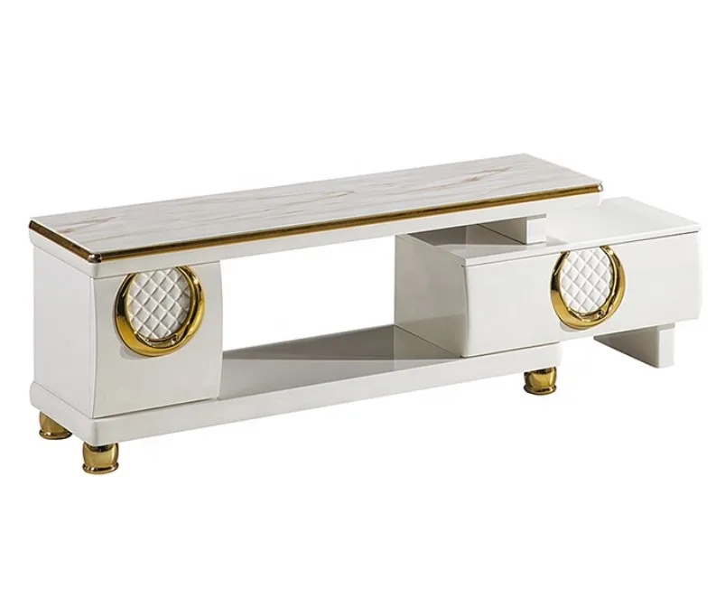 2021Good quality living room furniture modern TV ark Antique style TV stand MDF wood table top TV stand.