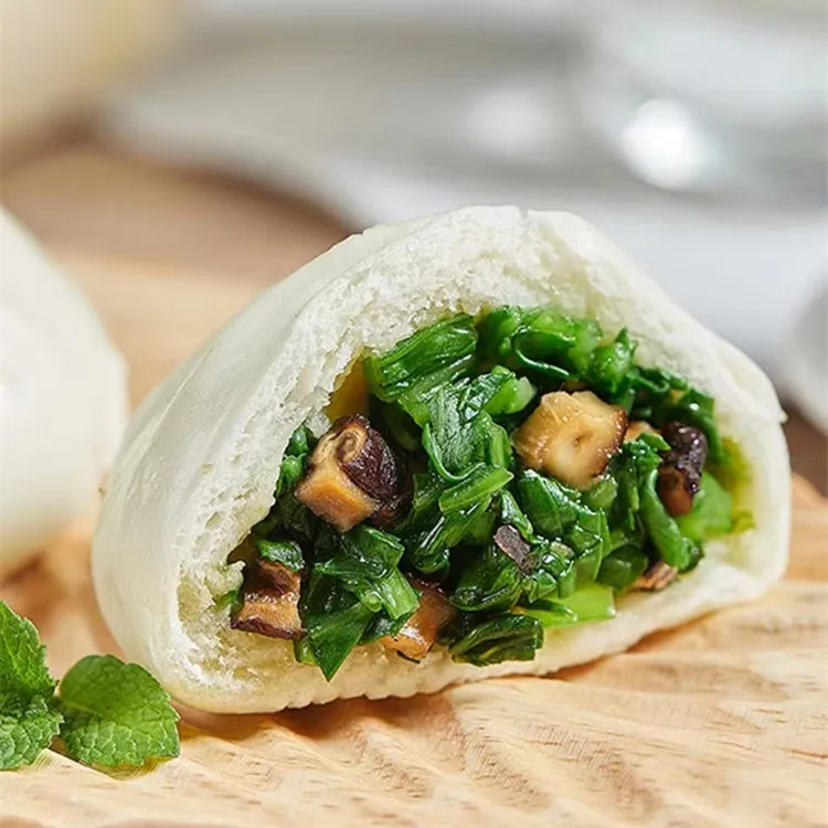 Wholesale convenient frozen fast food delicious steamed stuffed bun with mushroom filling