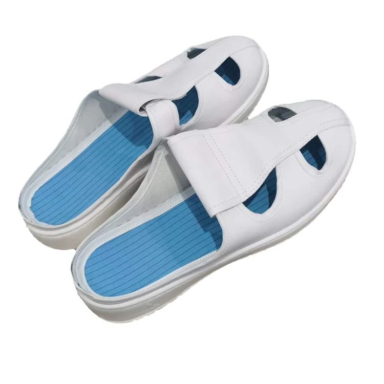 Lightweight PU Cleanroom ESD leather slipper Shoes Anti-static