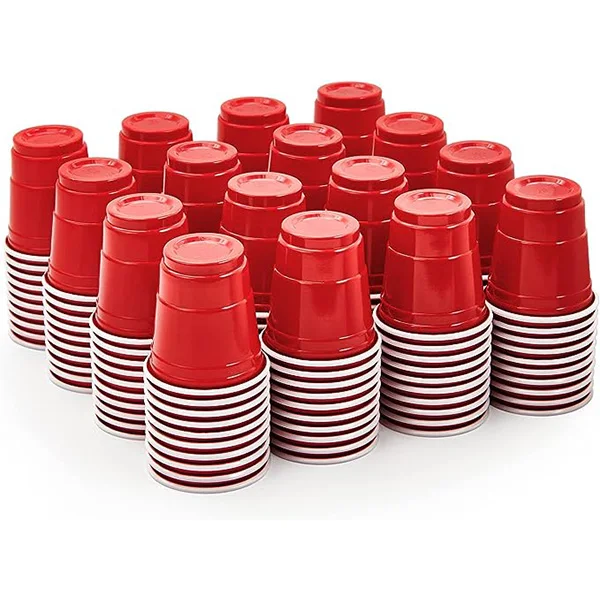 16oz Double Color Bpa Free PS Plastic Party Red Plastic Beer Pong Cups