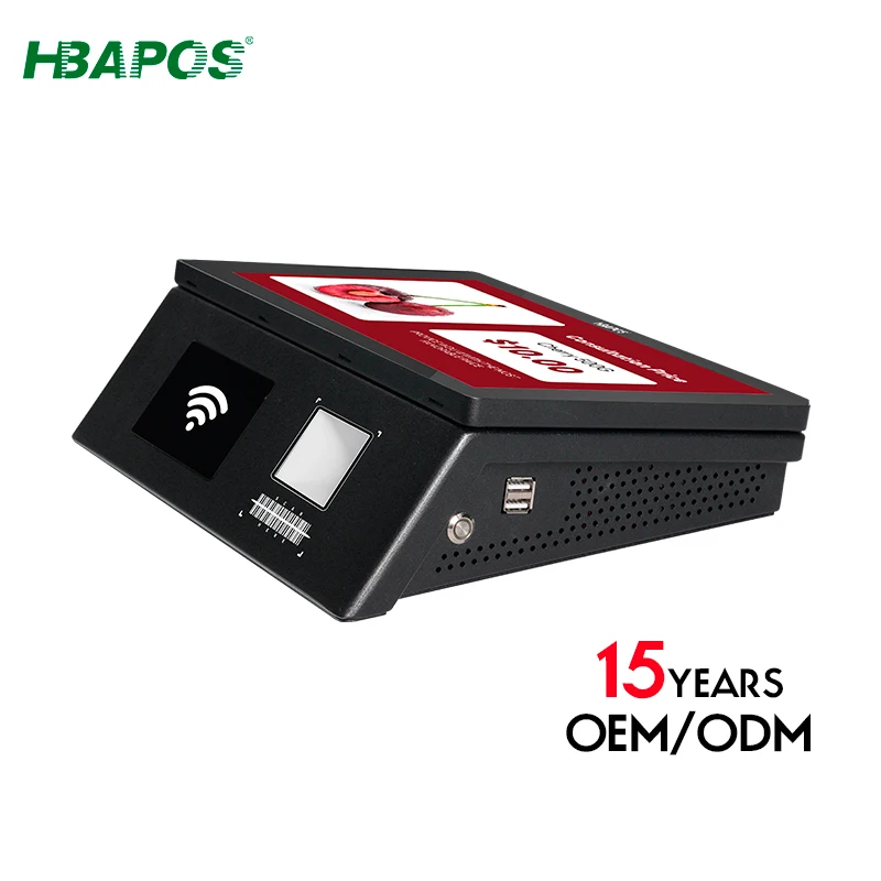 HBAPOS New Design 11.6inch Touch Screen Price Checker Machine with Barcode Scanner All in One Pos