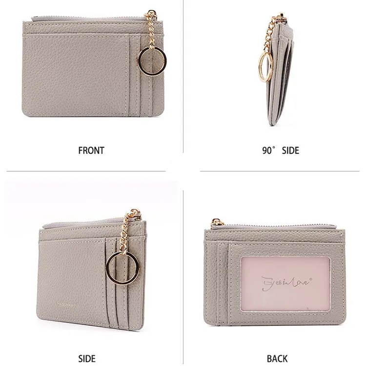 Passport Credit Card Holder Wallet Women Key Chain Protective Lanyard Card Holder Key Chain Pu Leather Photo Card Holder