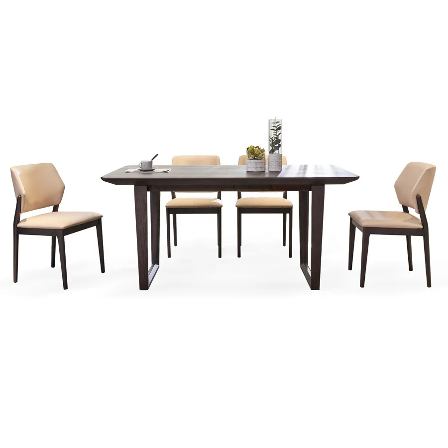 Черный современный роскошный обеденный стол в скандинавском стиле для ресторана, стол из массива дерева, обеденный деревянный набор, домашняя мебель, Классические обеденные столы