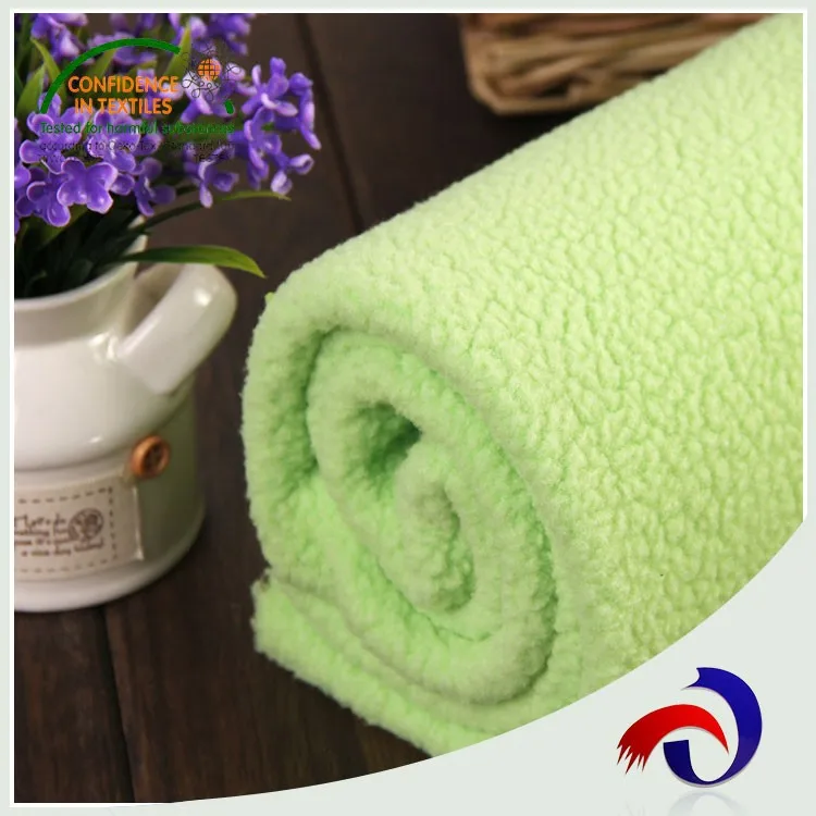 Knitted polar fleece 100 polyester sherpa bonded fleece fabric