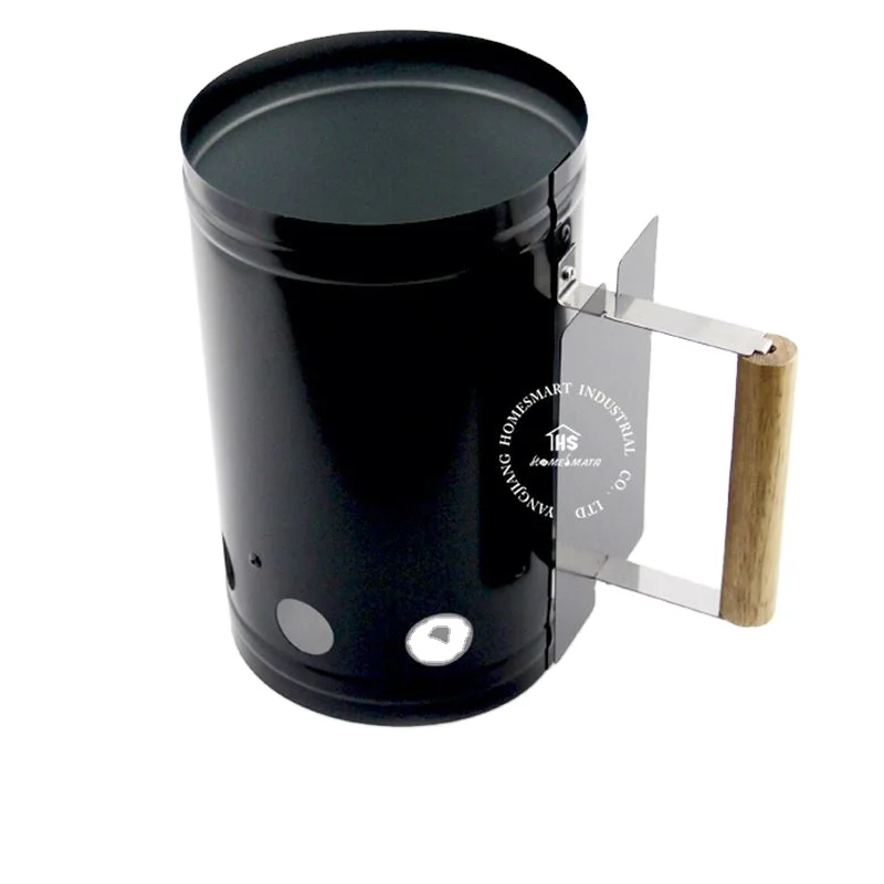 Popular steel products made in china customized large barbecue carbon charcoal starter bbq grill with wooden handle