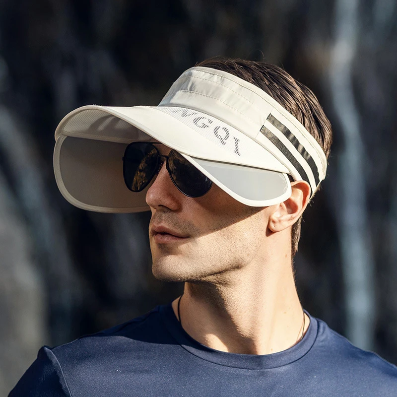 Men Curved Brim Sun Visor Cap UV Protection Sun Hat Summer Outdoor Sports Caps