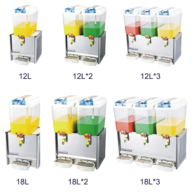 High-quality Commercial 12L*3 Juice Dispenser 3-tank Juice Soft Hot/Cold Drink Machine Orange Juice Cola Cold Beverage Dispenser