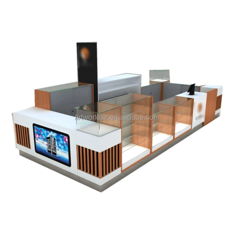 Artworld Displays Cellular Cell Phone Accessory Retail Kiosks Design W/ Phone Fix Counters Combined
