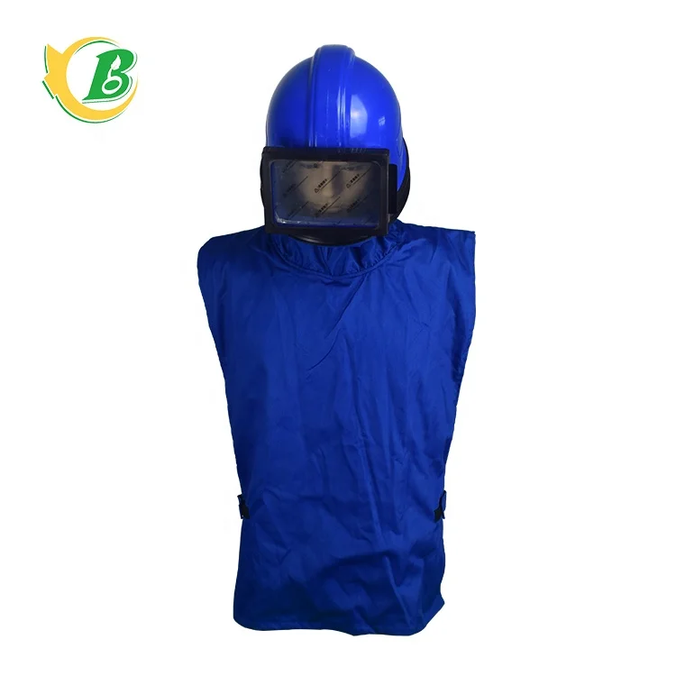 ABS material with canvas shawl blasting safety protection flat glass oxygen blasting helmet