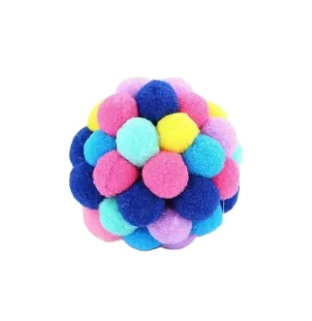 Dropship Pet Cat Ball Pet Cat Supplies Toy Colorful Handmade Bells Bouncy Balls Catnip Interactive Toy