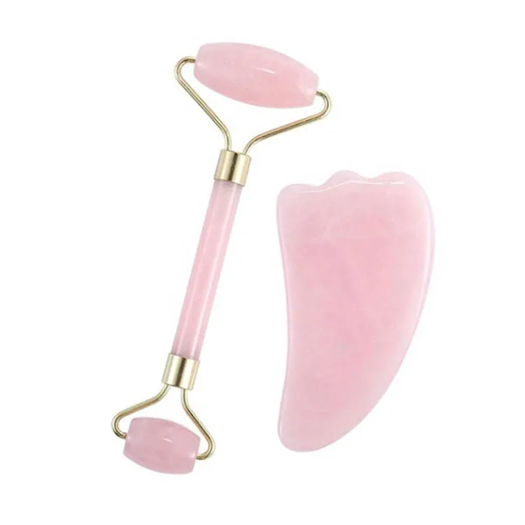 
Jade Facial Massage Roller Gua Sha Jade Natural Crystal Stones Face Roller Massage 
